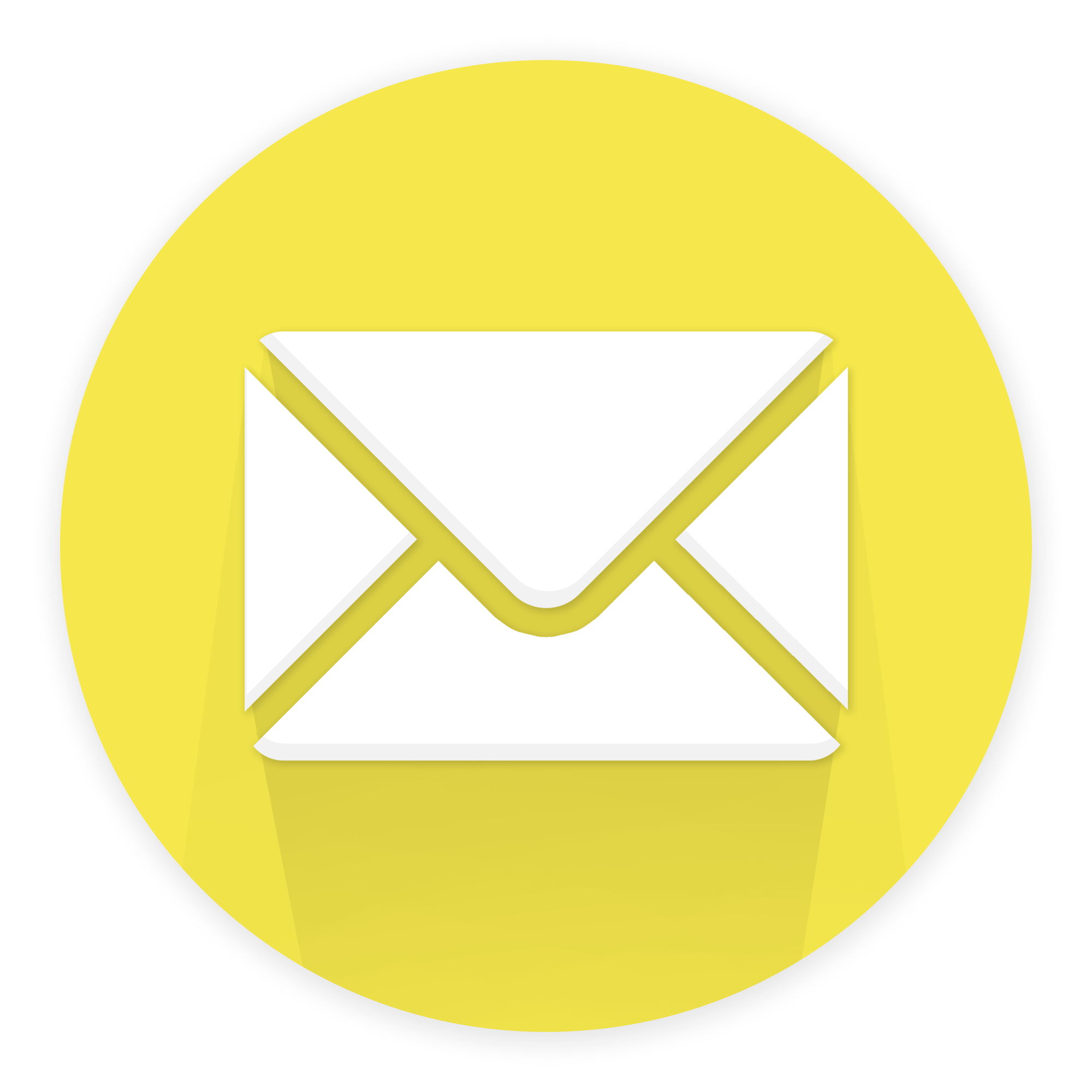clipart of white envelope in yellow circle
